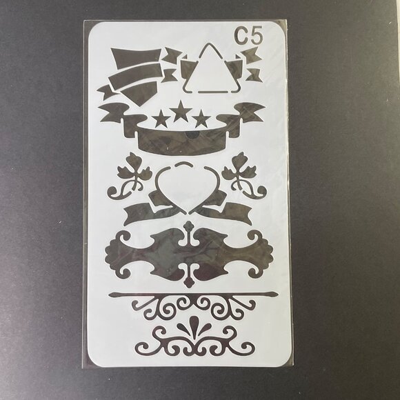 Reusable Art Planner Stencil Boarders Banners u Mixed Media Supplies - Picture 1 of 3